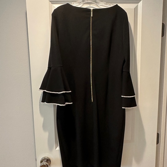 Calvin Klein Black Dress with Pearls - Picture 2 of 7